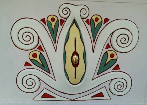 Mánesova fasáda- detail malby
